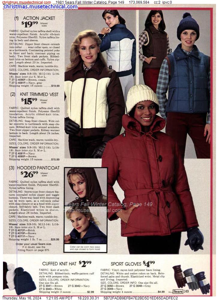 1981 Sears Fall Winter Catalog, Page 149