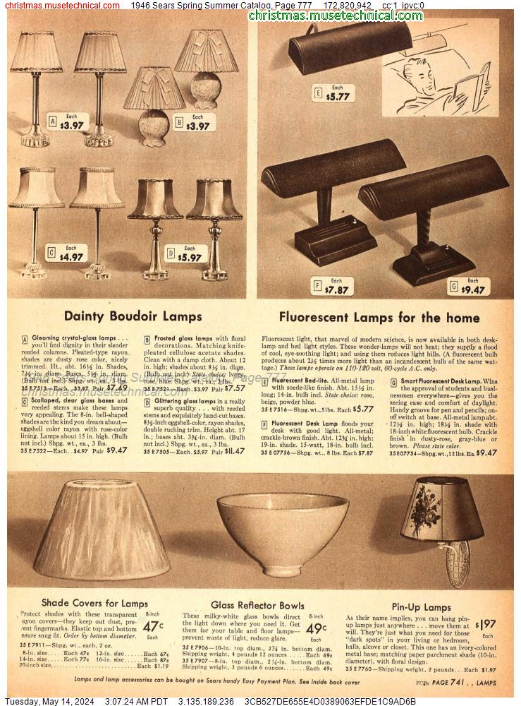 1946 Sears Spring Summer Catalog, Page 777