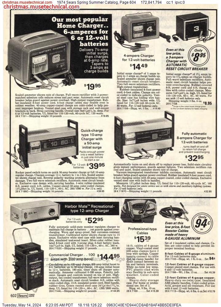 1974 Sears Spring Summer Catalog, Page 604