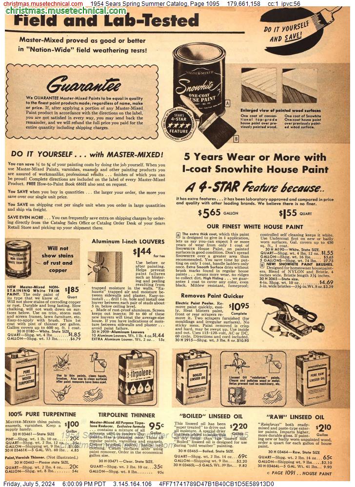 1954 Sears Spring Summer Catalog, Page 1095