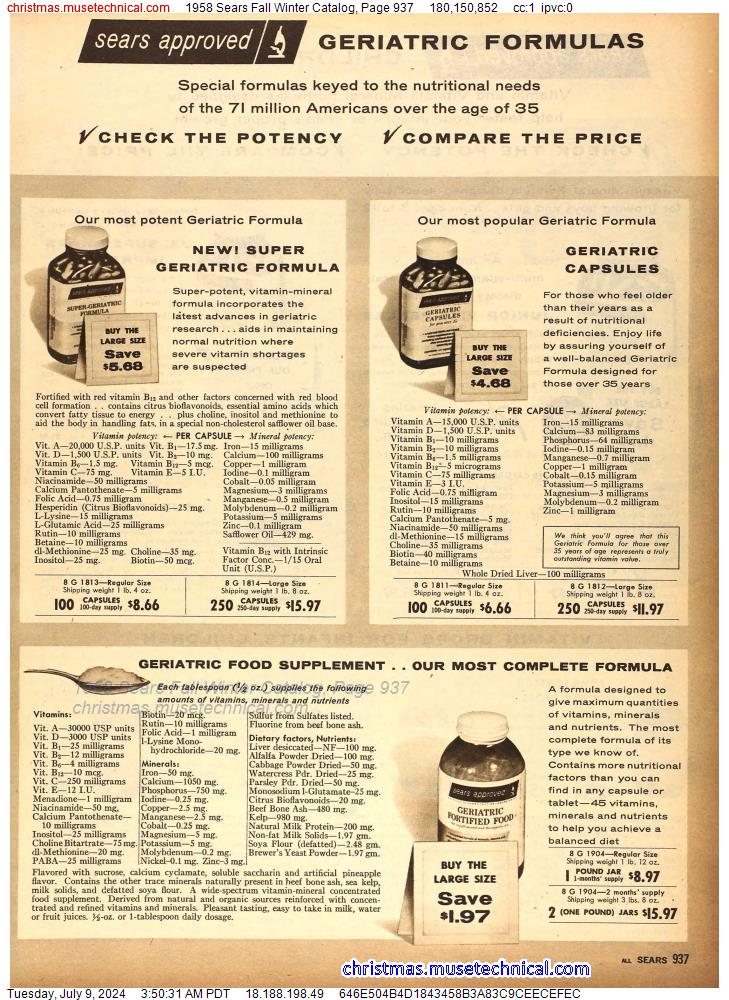 1958 Sears Fall Winter Catalog, Page 937