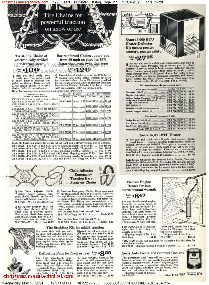 1970 Sears Fall Winter Catalog, Page 811