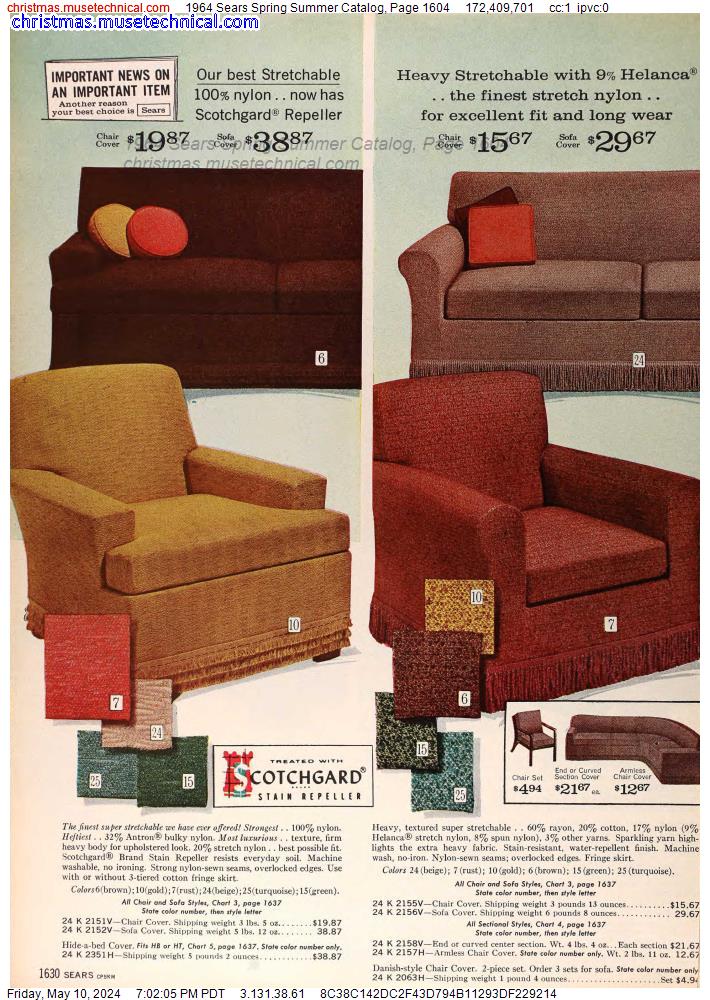 1964 Sears Spring Summer Catalog, Page 1604