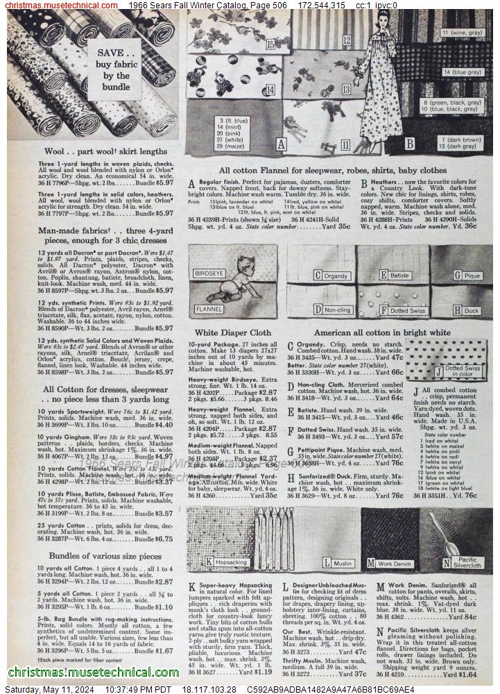 1966 Sears Fall Winter Catalog, Page 506