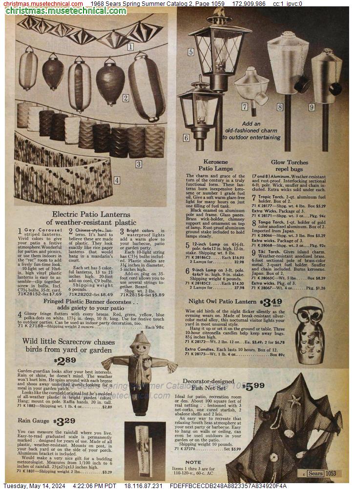1968 Sears Spring Summer Catalog 2, Page 1059