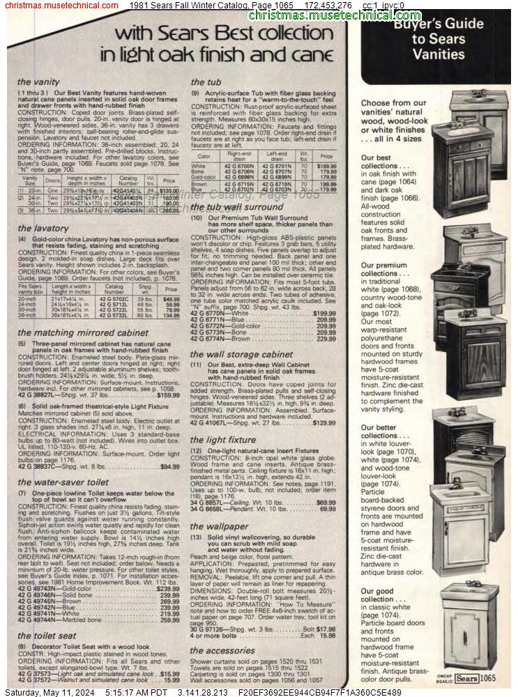 1981 Sears Fall Winter Catalog, Page 1065