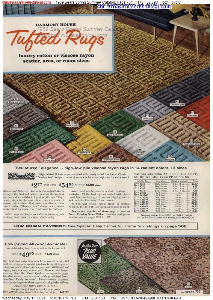 1959 Sears Spring Summer Catalog, Page 701