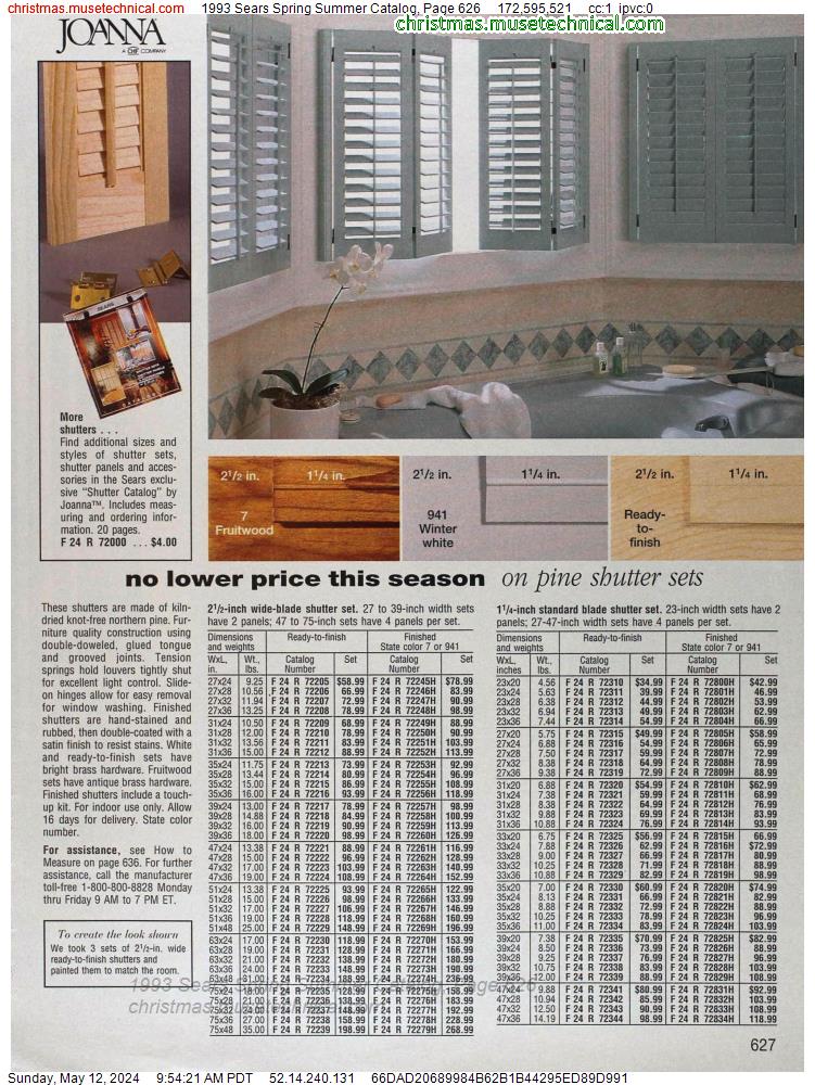 1993 Sears Spring Summer Catalog, Page 626