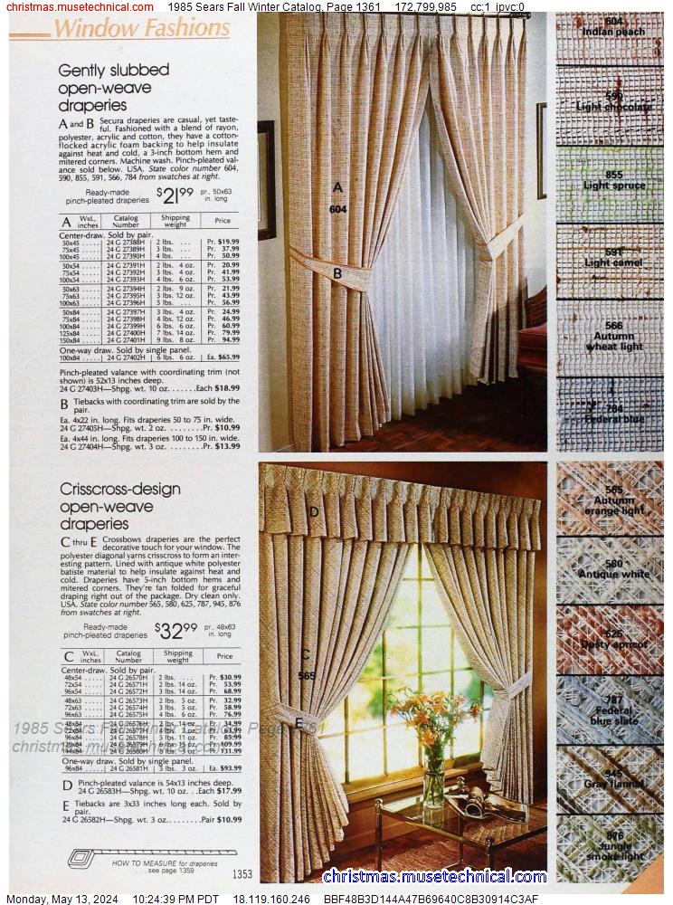 1985 Sears Fall Winter Catalog, Page 1361