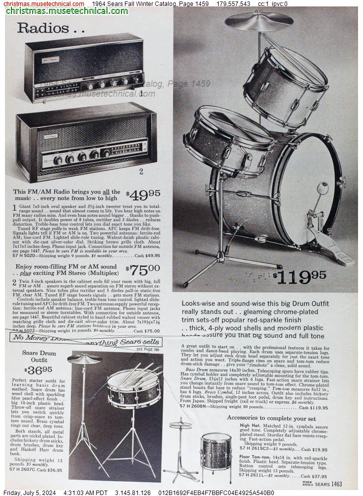 1964 Sears Fall Winter Catalog, Page 1459