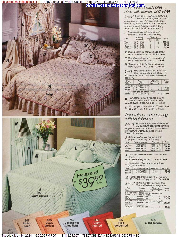 1987 Sears Fall Winter Catalog, Page 1061