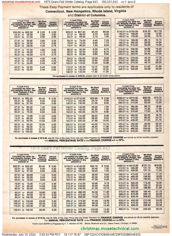 1975 Sears Fall Winter Catalog, Page 643