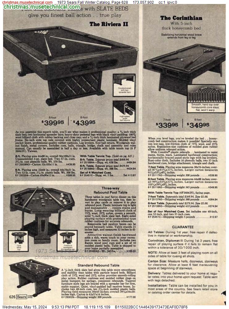 1973 Sears Fall Winter Catalog, Page 628