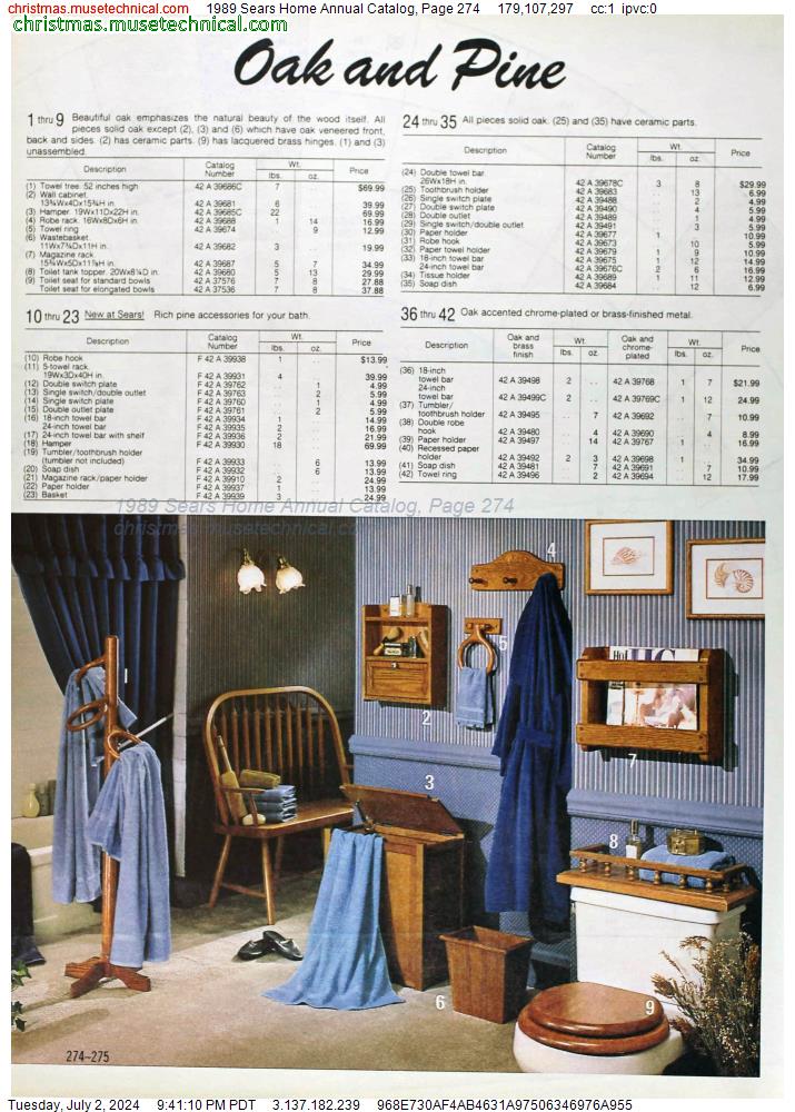 1989 Sears Home Annual Catalog, Page 274