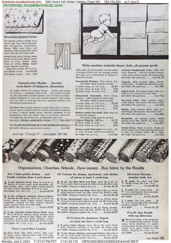 1964 Sears Fall Winter Catalog, Page 381