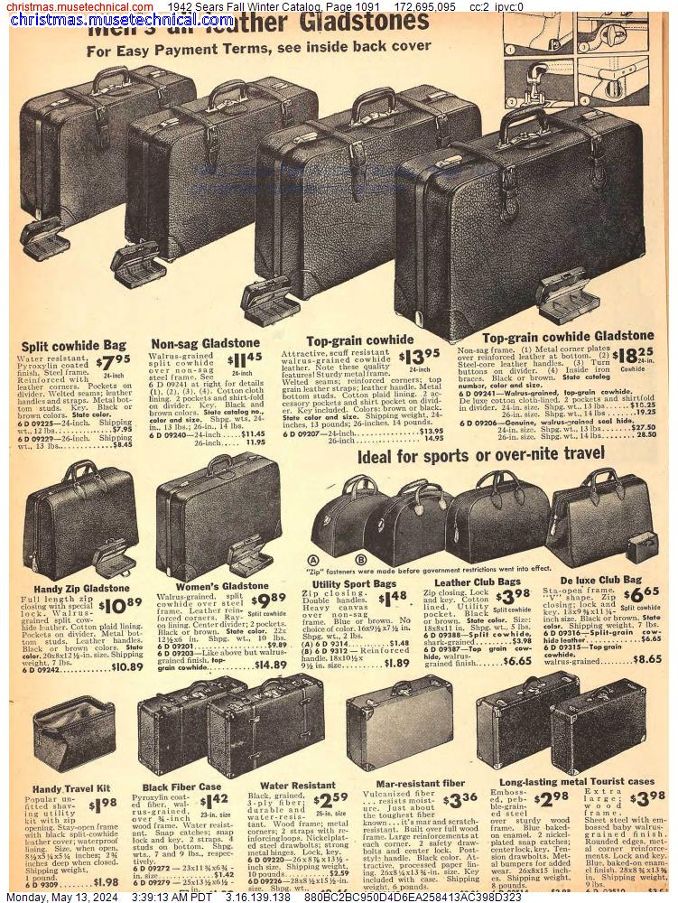 1942 Sears Fall Winter Catalog, Page 1091