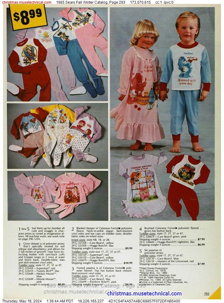 1985 Sears Fall Winter Catalog, Page 293