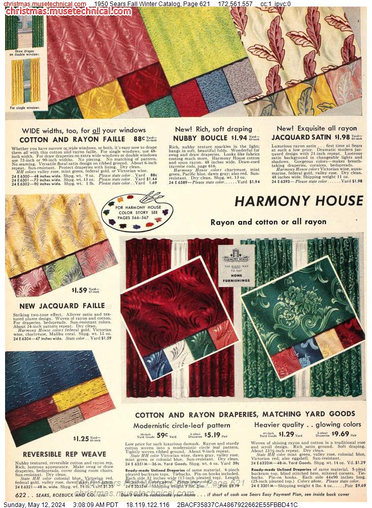 1950 Sears Fall Winter Catalog, Page 621