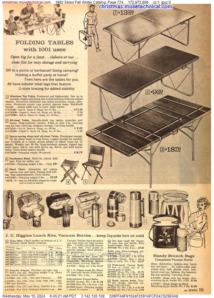 1962 Sears Fall Winter Catalog, Page 774