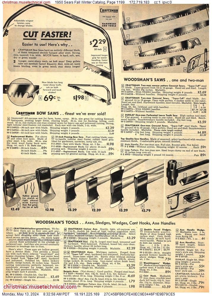1950 Sears Fall Winter Catalog, Page 1199