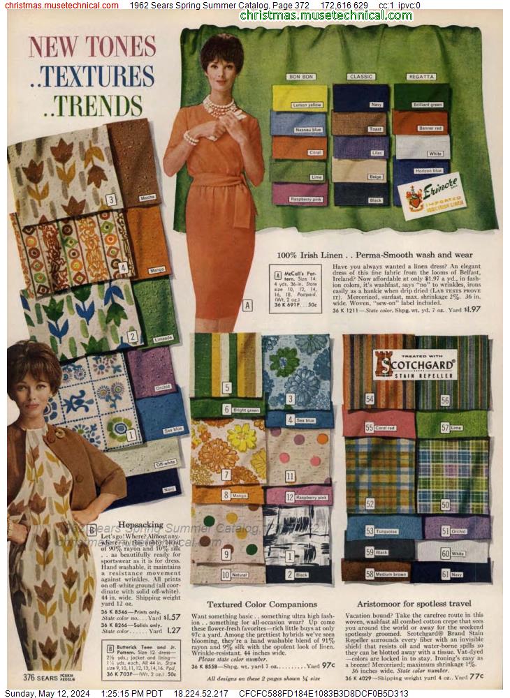 1962 Sears Spring Summer Catalog, Page 372