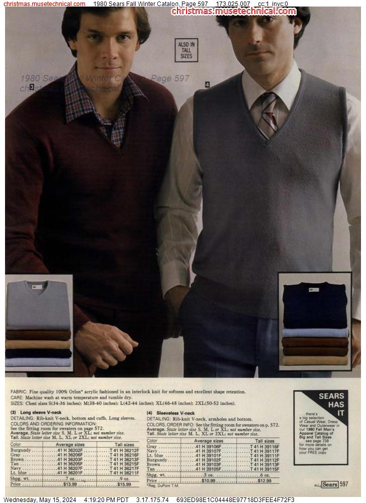 1980 Sears Fall Winter Catalog, Page 597