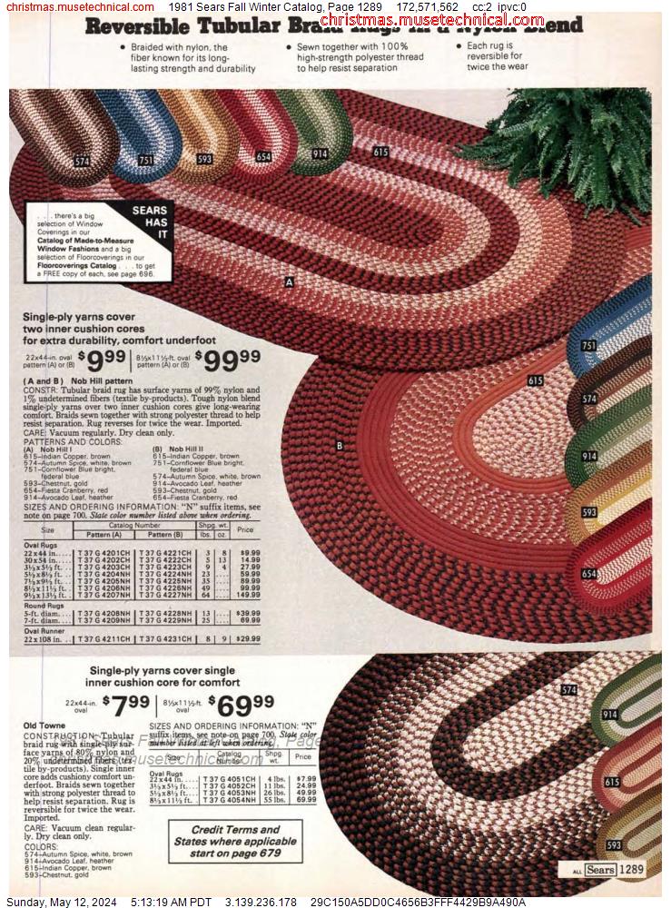 1981 Sears Fall Winter Catalog, Page 1289