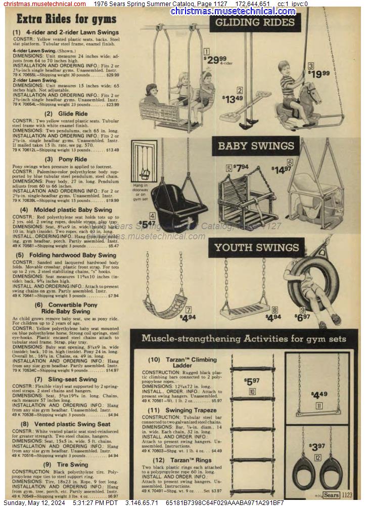1976 Sears Spring Summer Catalog, Page 1127