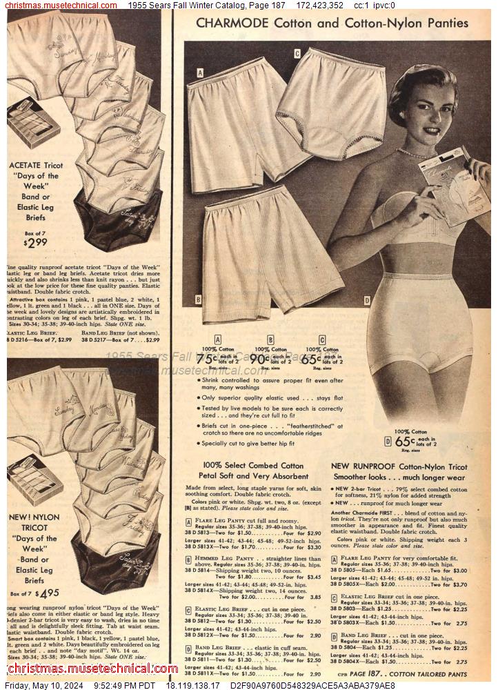 1955 Sears Fall Winter Catalog, Page 187