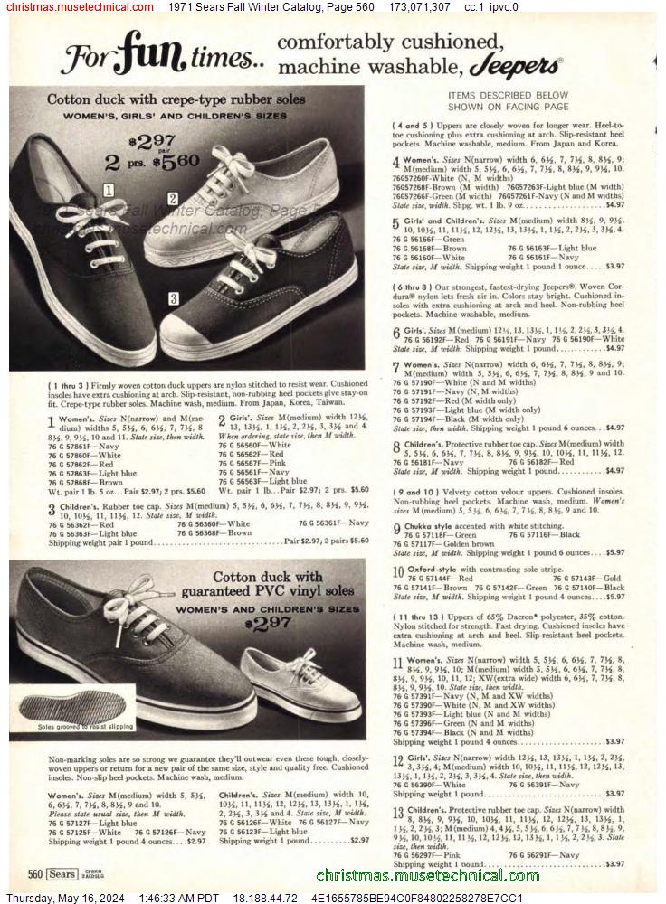 1971 Sears Fall Winter Catalog, Page 560