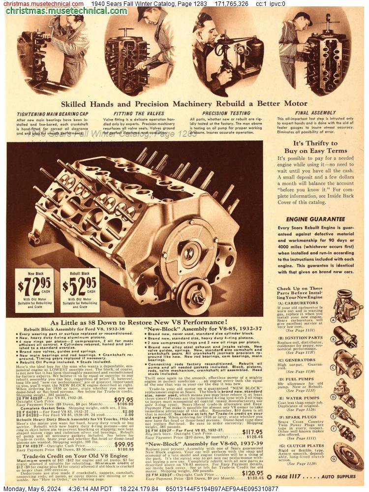 1940 Sears Fall Winter Catalog, Page 1283