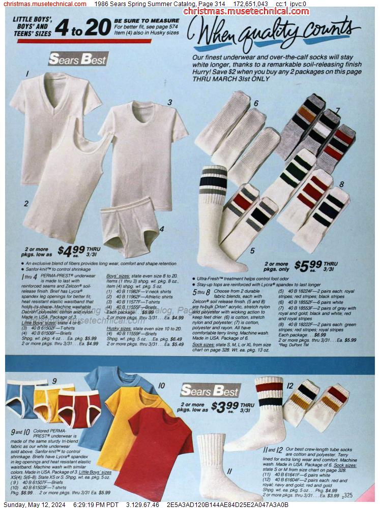 1986 Sears Spring Summer Catalog, Page 314