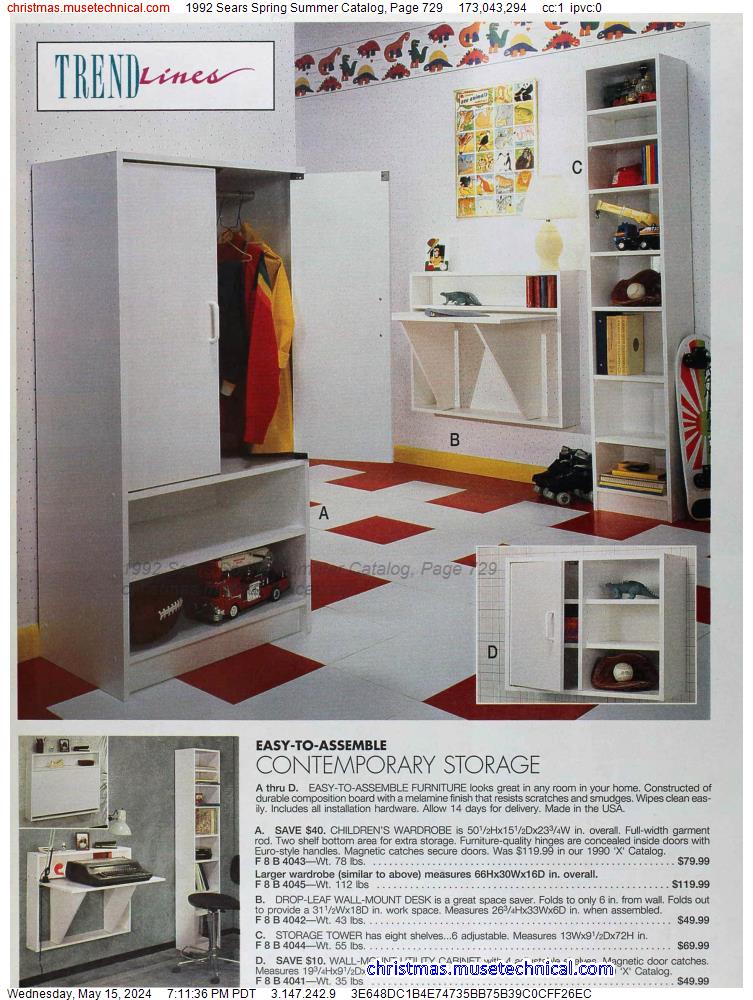 1992 Sears Spring Summer Catalog, Page 729