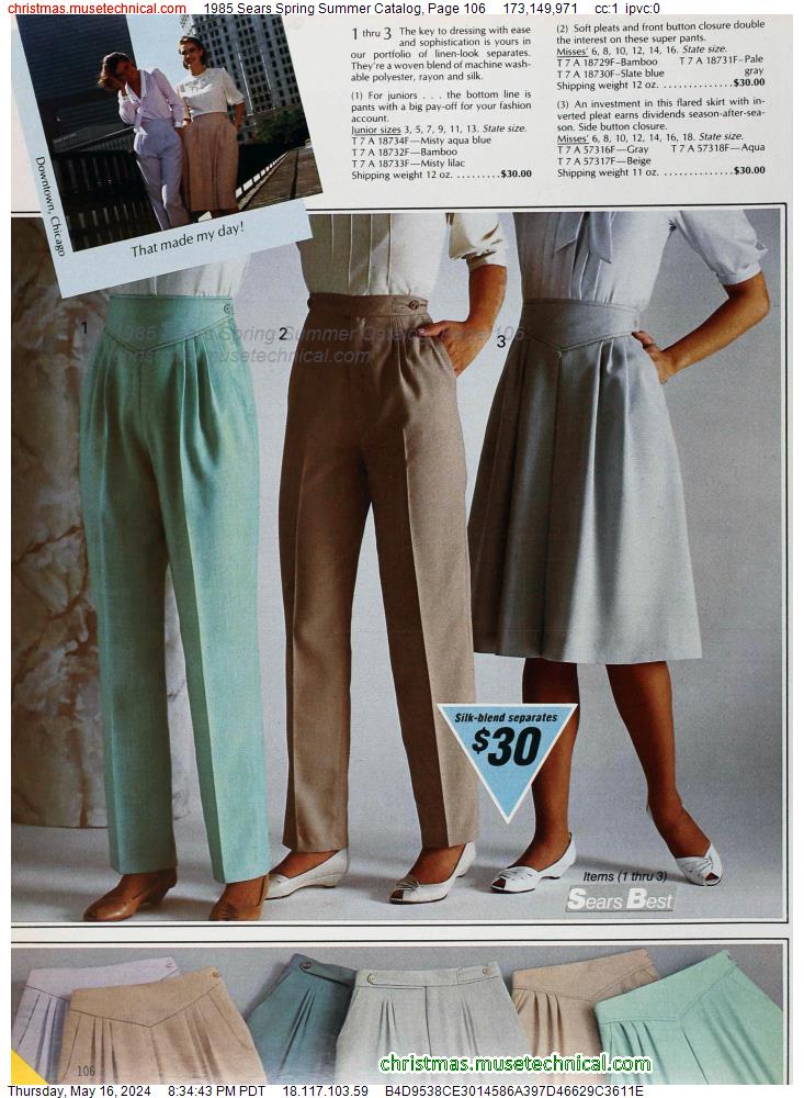 1985 Sears Spring Summer Catalog, Page 106