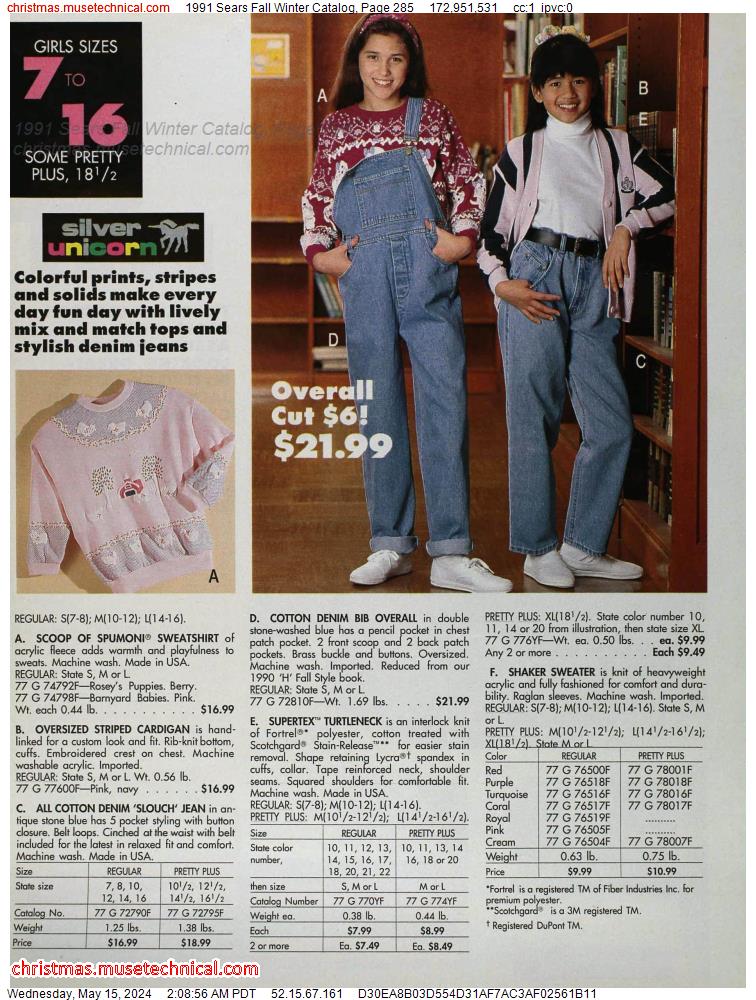 1991 Sears Fall Winter Catalog, Page 285