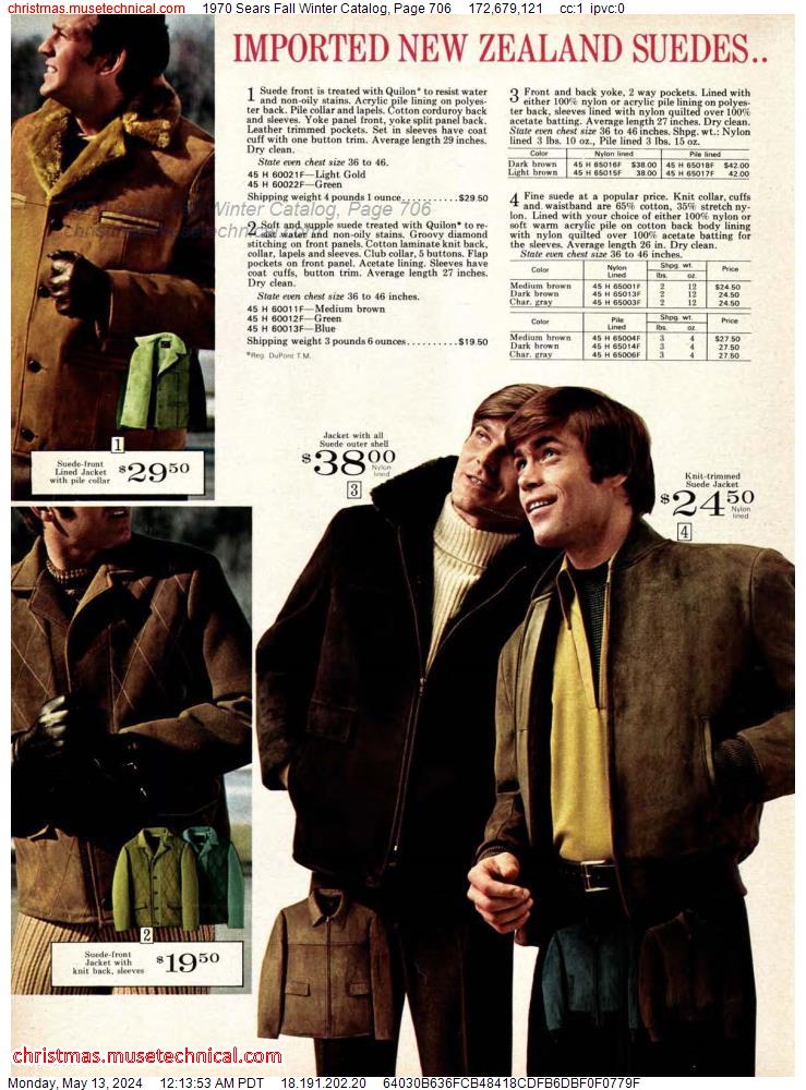 1970 Sears Fall Winter Catalog, Page 706