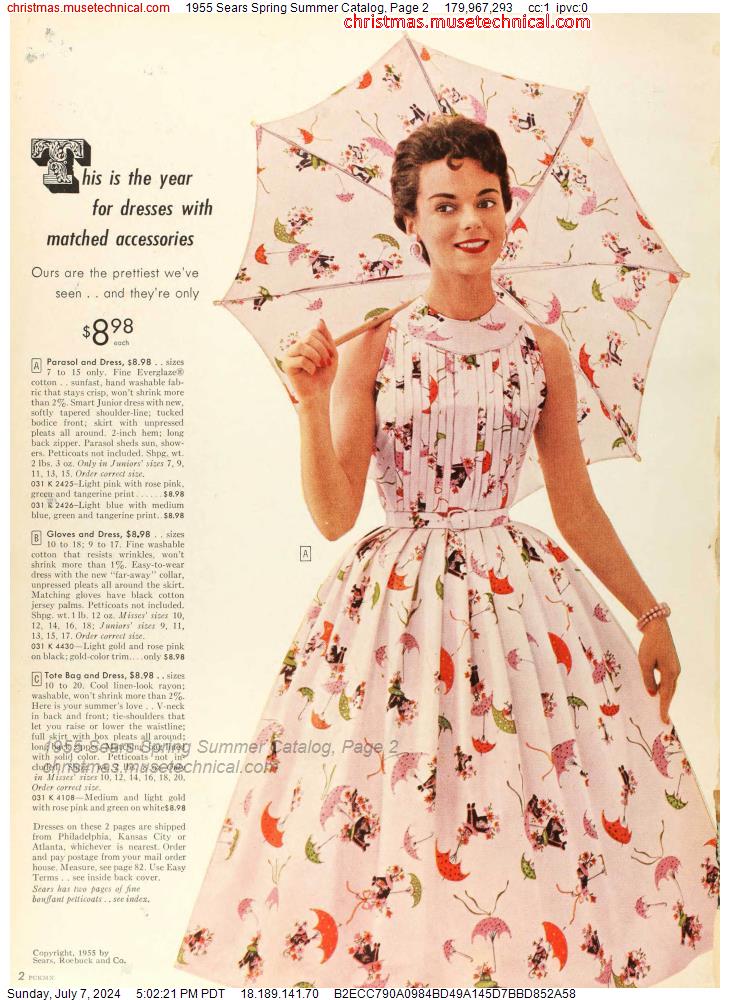 1955 Sears Spring Summer Catalog, Page 2