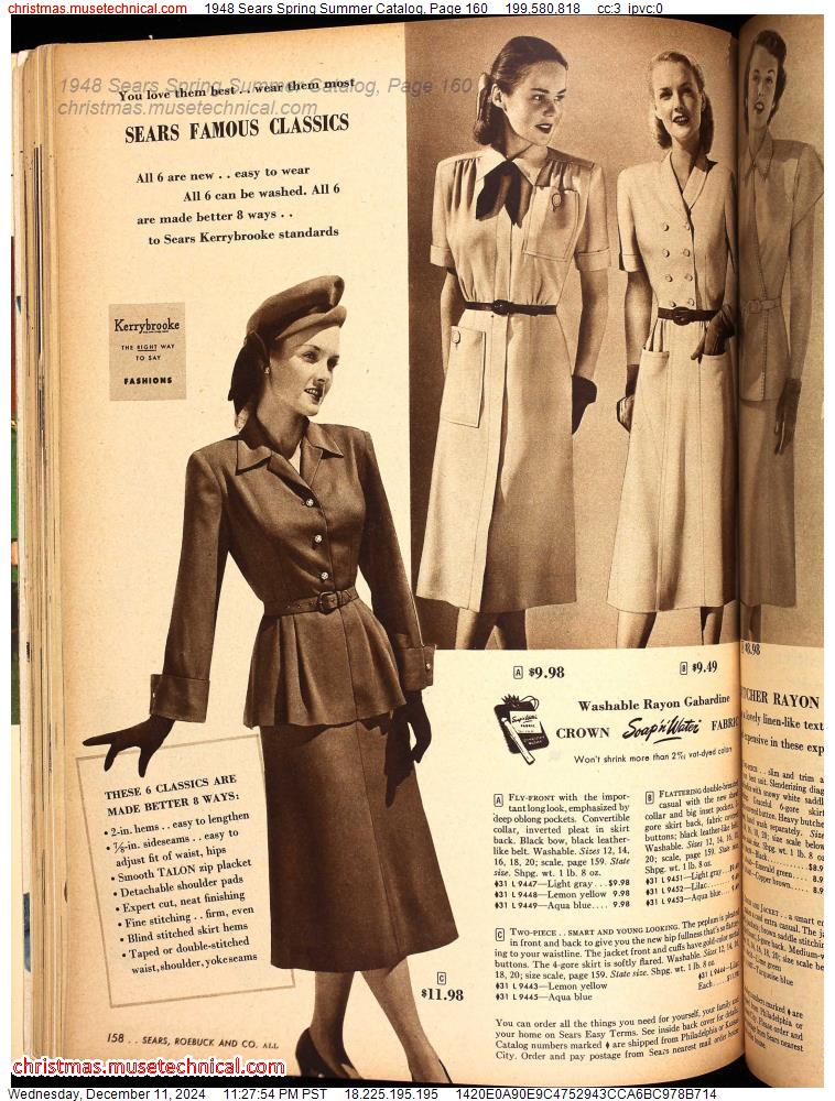 1948 Sears Spring Summer Catalog, Page 160