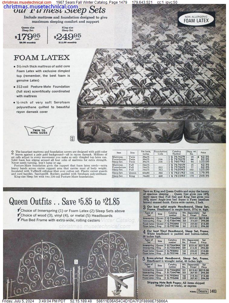 1967 Sears Fall Winter Catalog, Page 1479