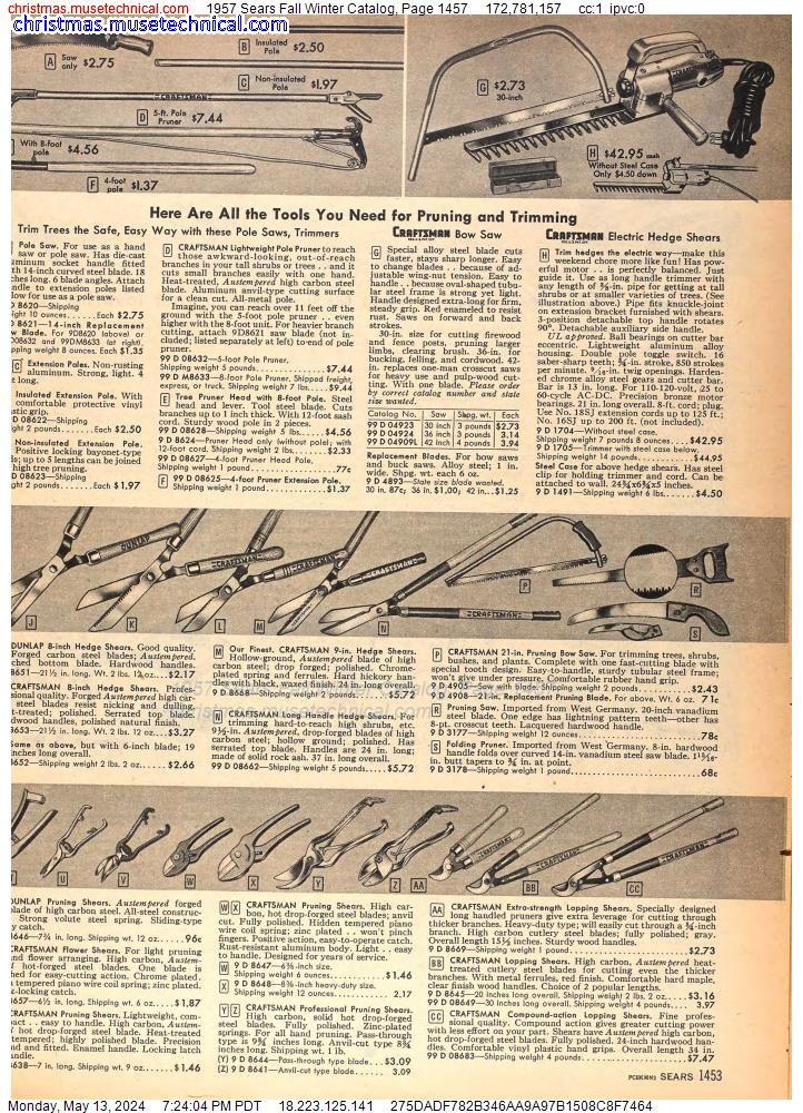 1957 Sears Fall Winter Catalog, Page 1457