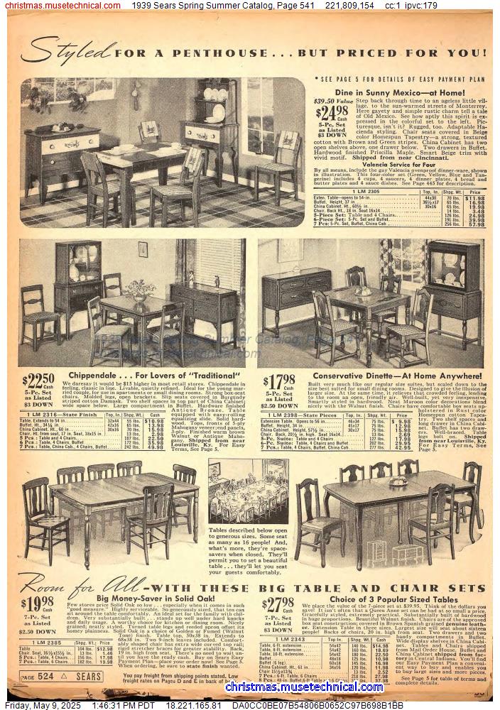 1939 Sears Spring Summer Catalog, Page 541
