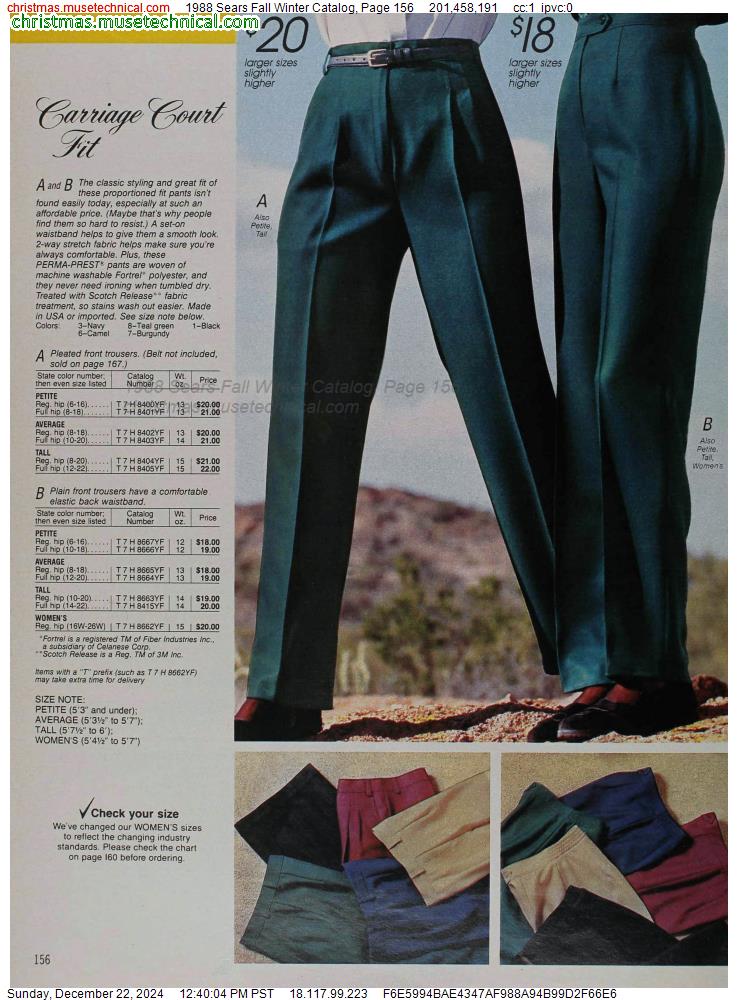 1988 Sears Fall Winter Catalog, Page 156