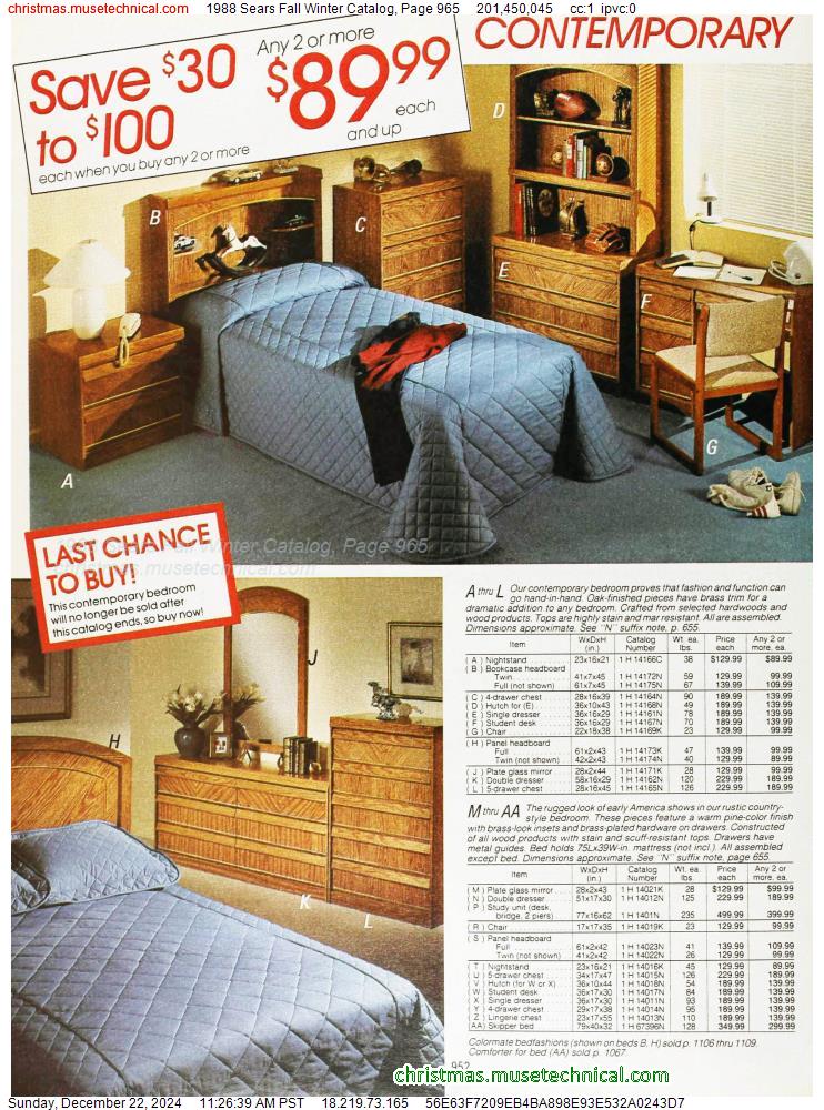 1988 Sears Fall Winter Catalog, Page 965