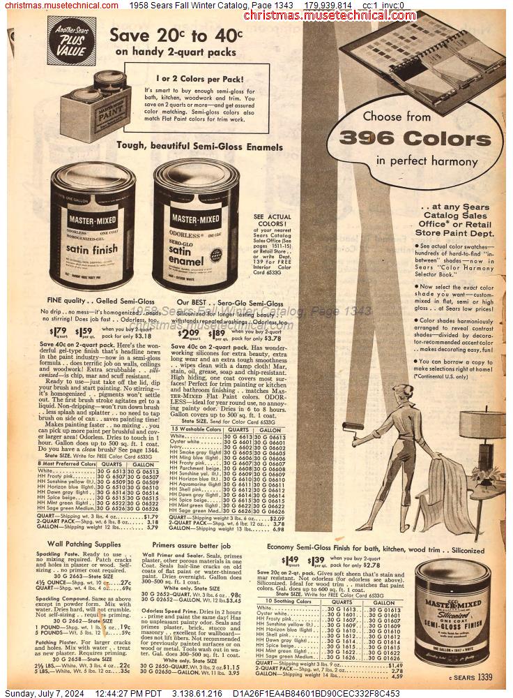 1958 Sears Fall Winter Catalog, Page 1343