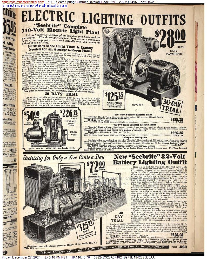 1930 Sears Spring Summer Catalog, Page 969