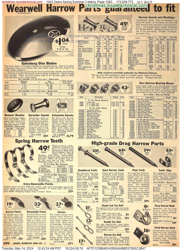1942 Sears Spring Summer Catalog, Page 1083