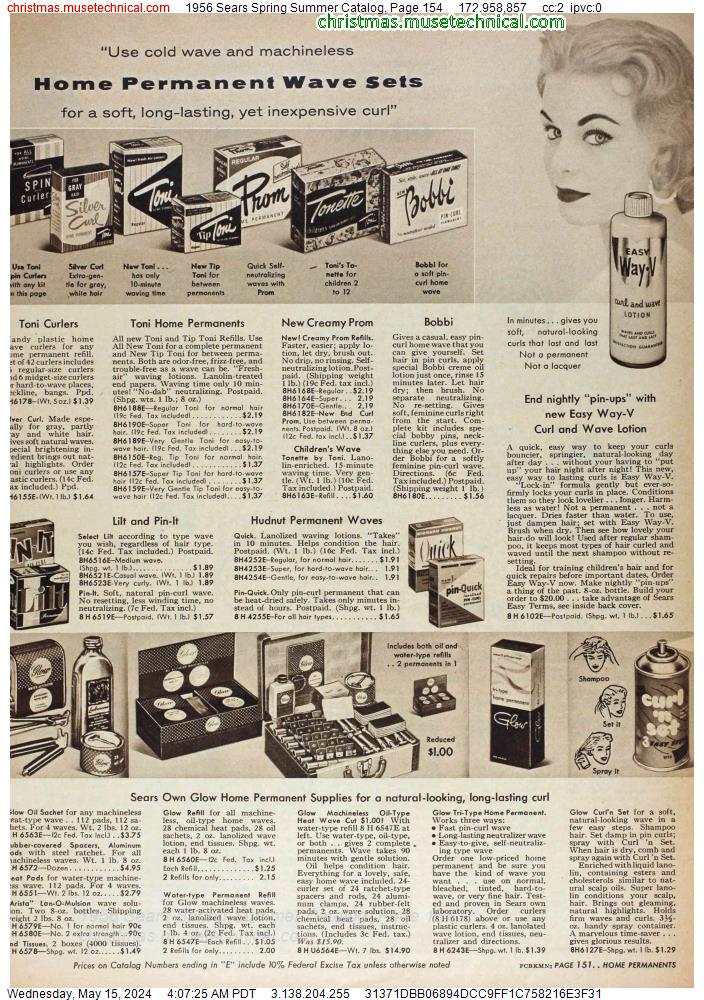 1956 Sears Spring Summer Catalog, Page 154