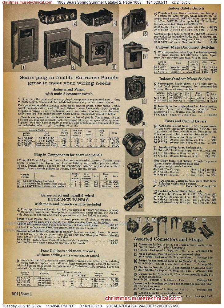 1968 Sears Spring Summer Catalog 2, Page 1008