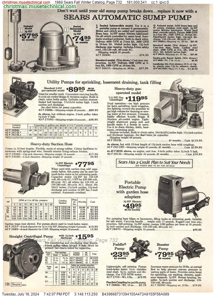 1969 Sears Fall Winter Catalog, Page 732