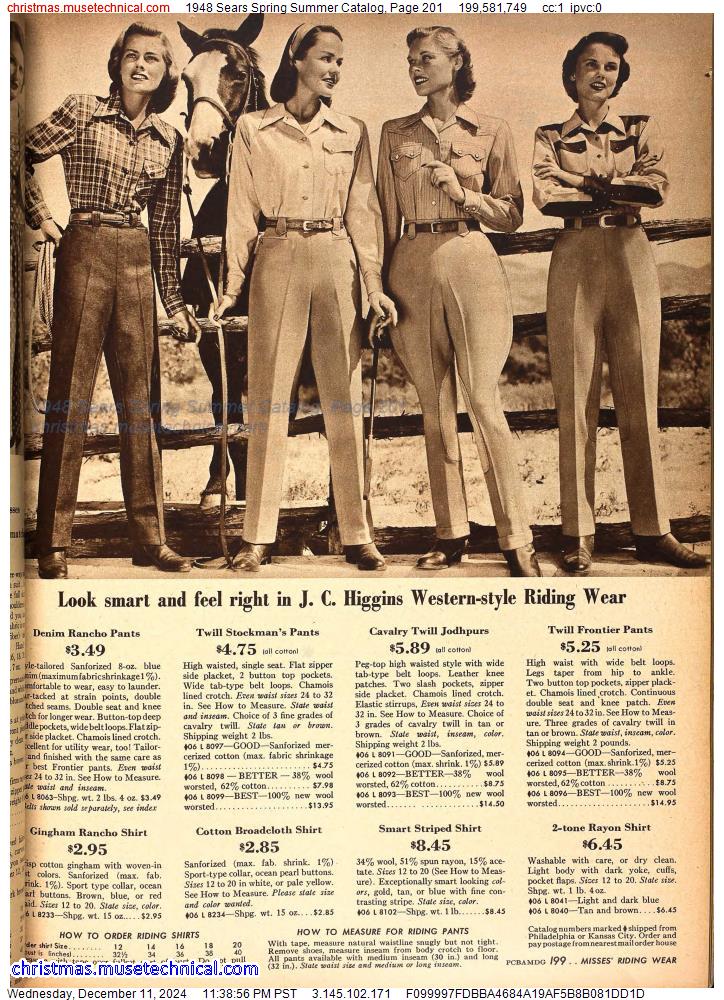 1948 Sears Spring Summer Catalog, Page 201